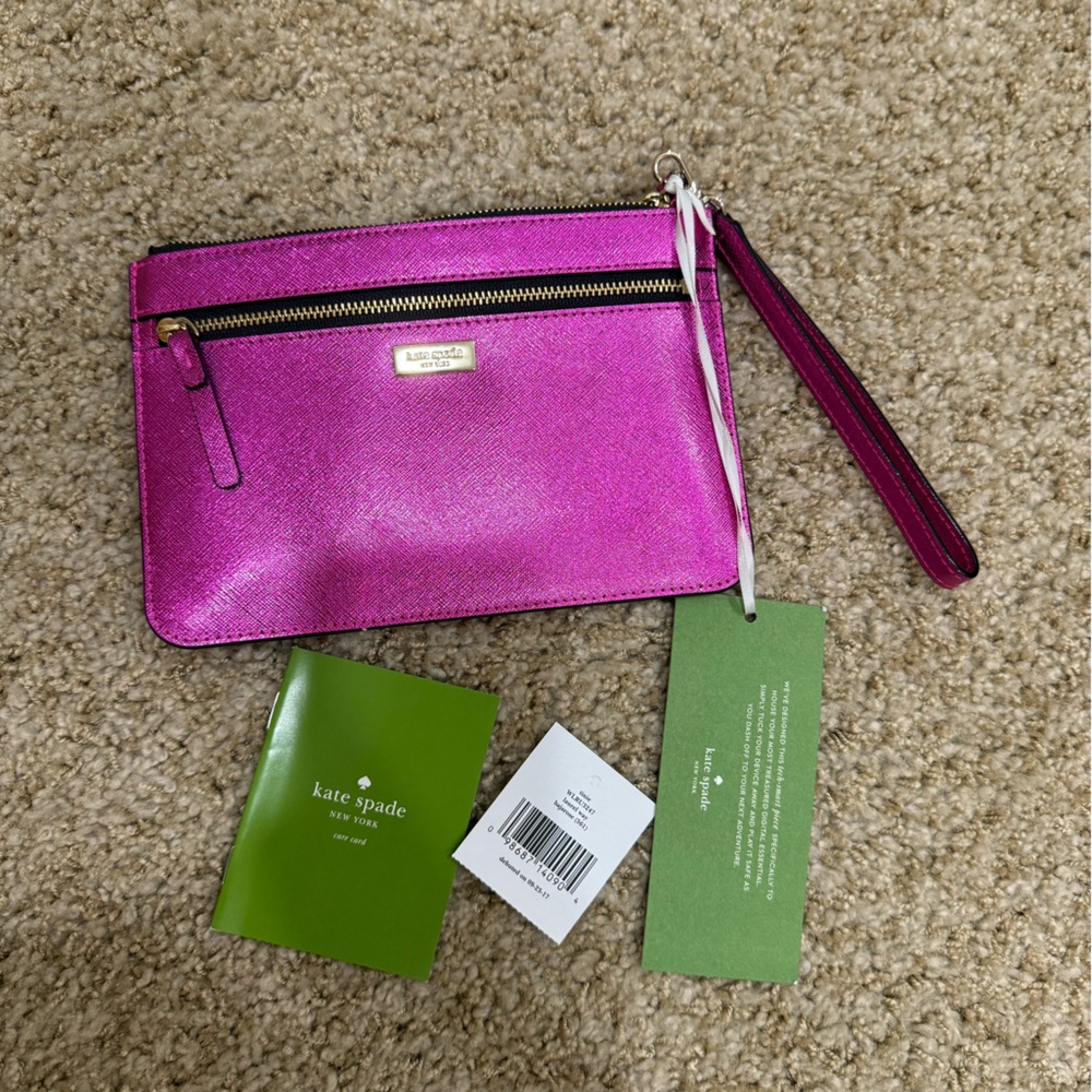 Kate Spade Black and Green Wristlet